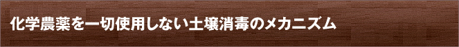 化学農薬を一切使用しない土壌消毒のメカニズム